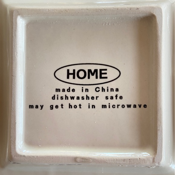 NWT Vintage 80s/90s Three-Compartment Winter Scenes Ceramic Tray - Picture 9 of 11